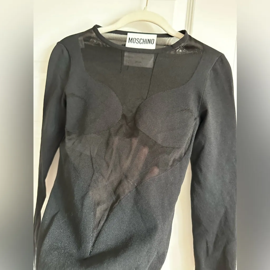 Moschino Couture Stretch‎ Knit Sheer Paneled Top - Image 5
