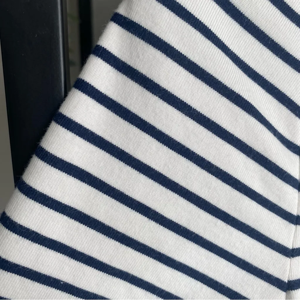 J. Crew Mock Neck Elbow Sleeve Striped Tee - Image 3