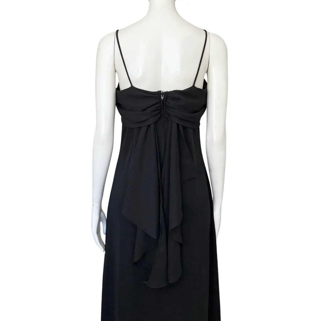 Vintage 90s Black Prom Dress Back Sash. Medium 8. Whimsigoth Gothic Glam Formal - Image 11