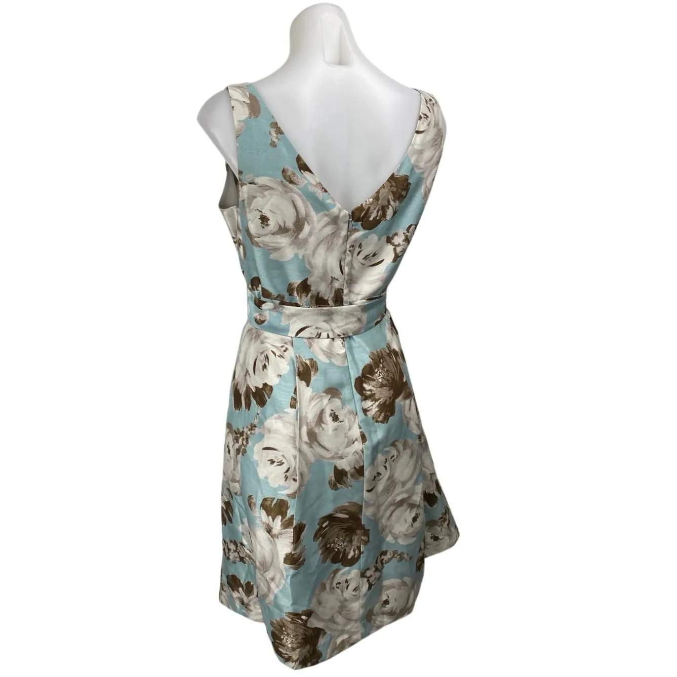 J Howard Multicolor Satin Floral Sleeveless Belted Mini Fit & Flare Dress Size 8 - Image 2