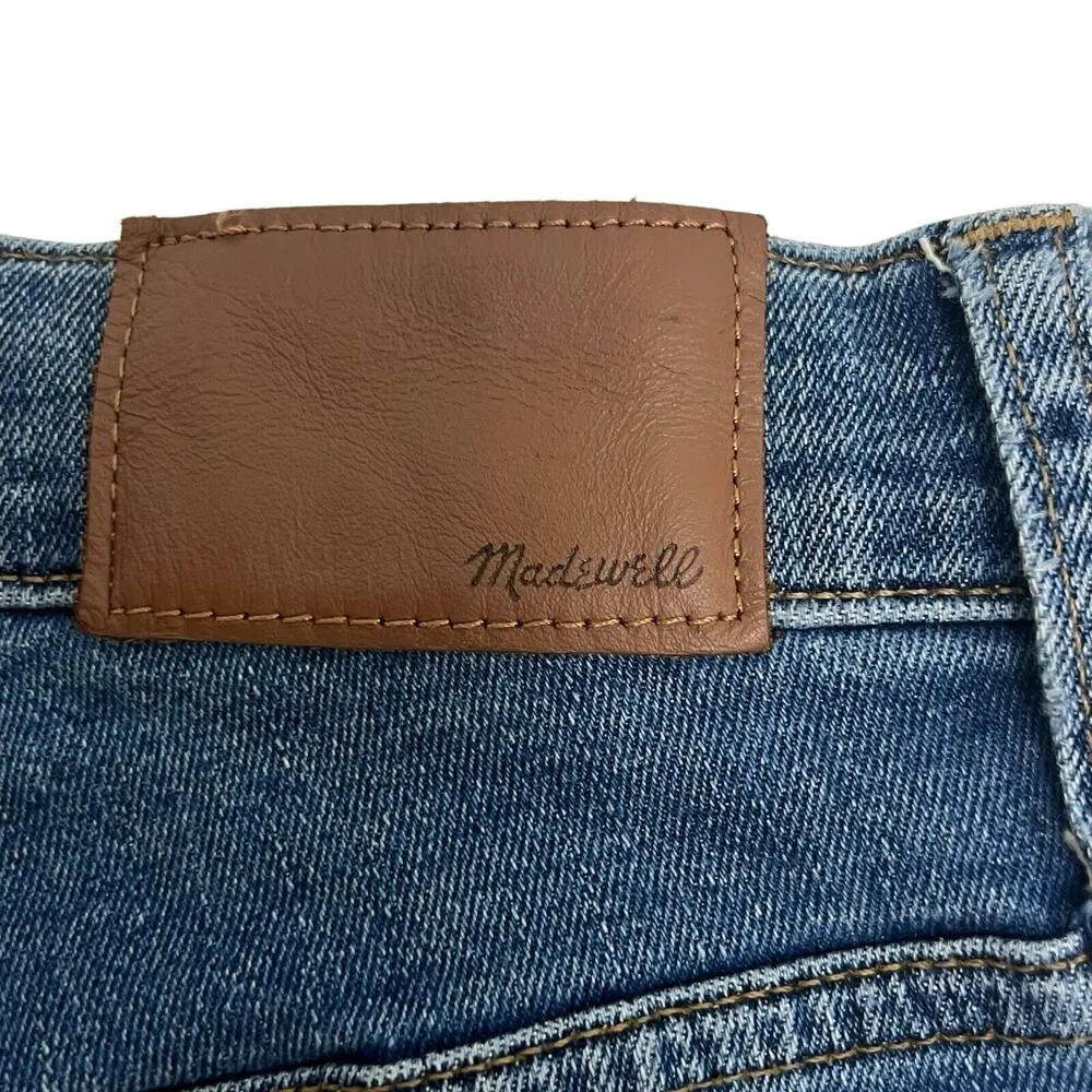 Madewell 10" High Rise Skinny Crop Jeans Button Fly Raw Hem Med Wash Women’s 25 - Image 7