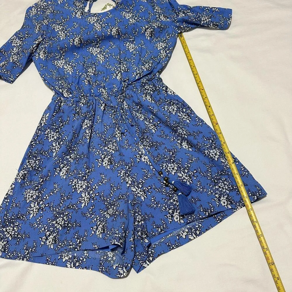 Chelsea & Violet Blue Floral Romper Size XS NWT $108 - Image 4