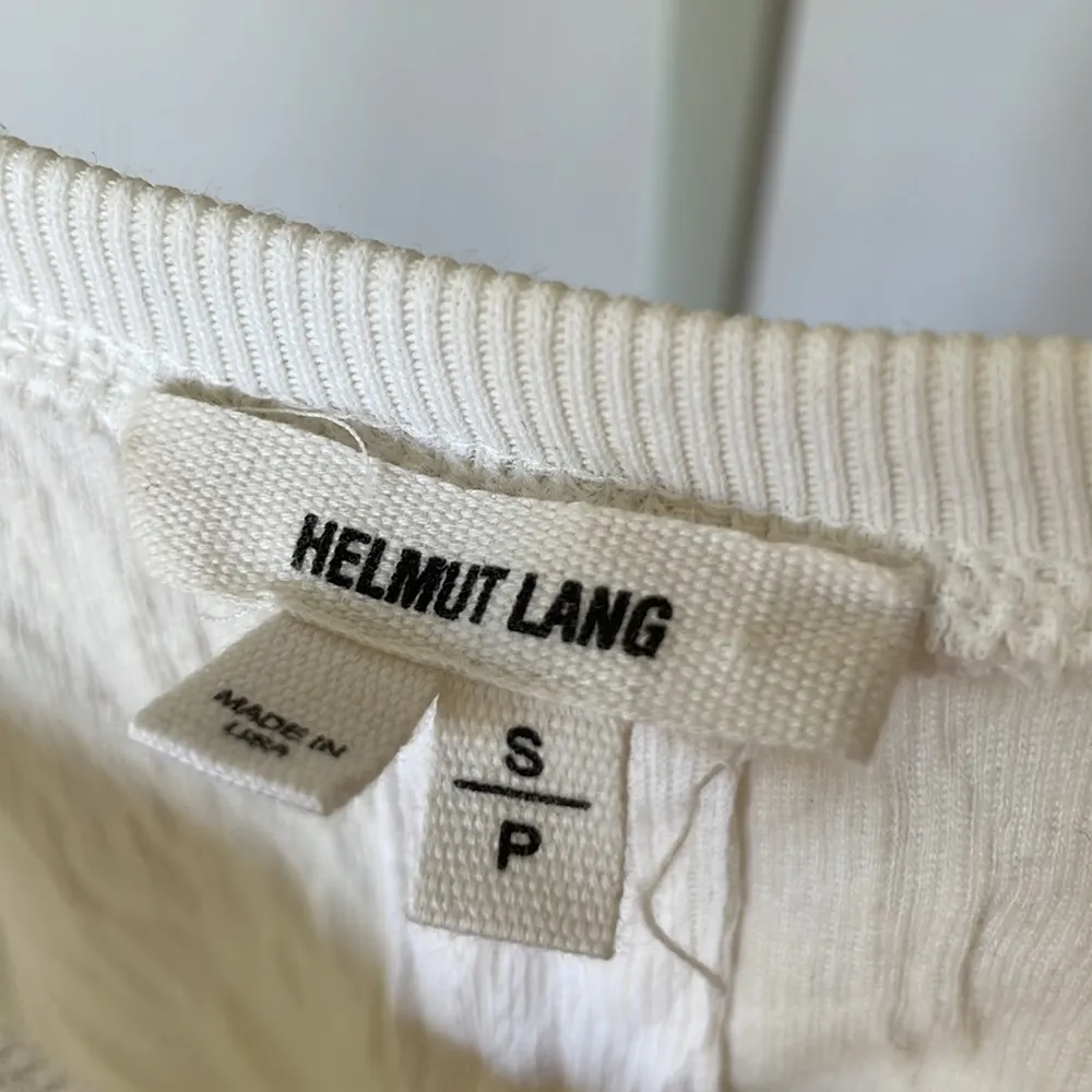 Helmut Lang crinkle textured optic white ribbed tank - Image 3