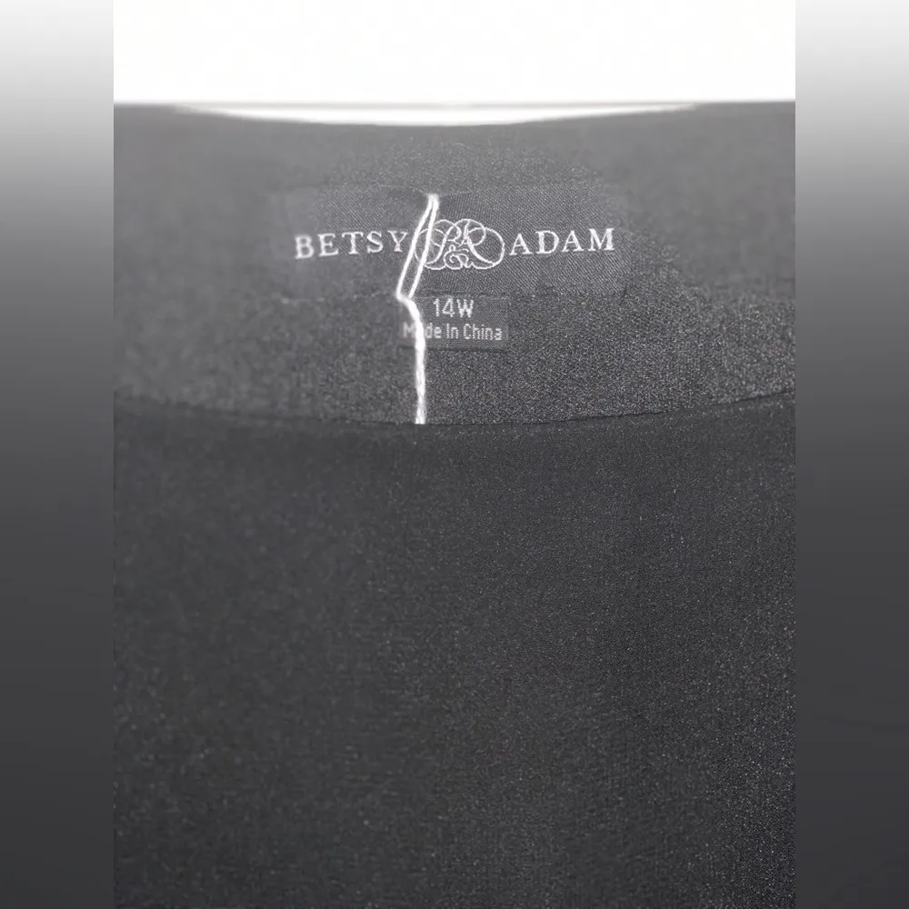 Betsy Adam Elegant Black Dress with Silver Diamond Accents.  Size-14W - Image 3