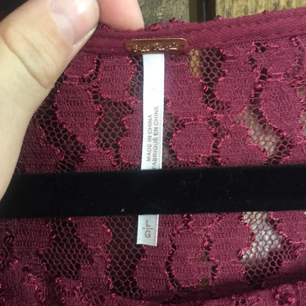 NWOT Free People maroon lace long sleeve dress! - Image 3
