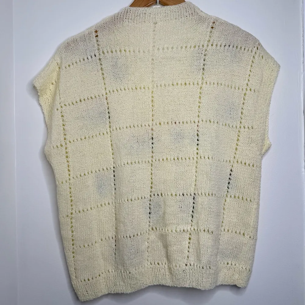 Vintage Handmade Knit Cardigan Sweater Vest Flowers Cottagecore Pink Purple Size undefined - Image 6