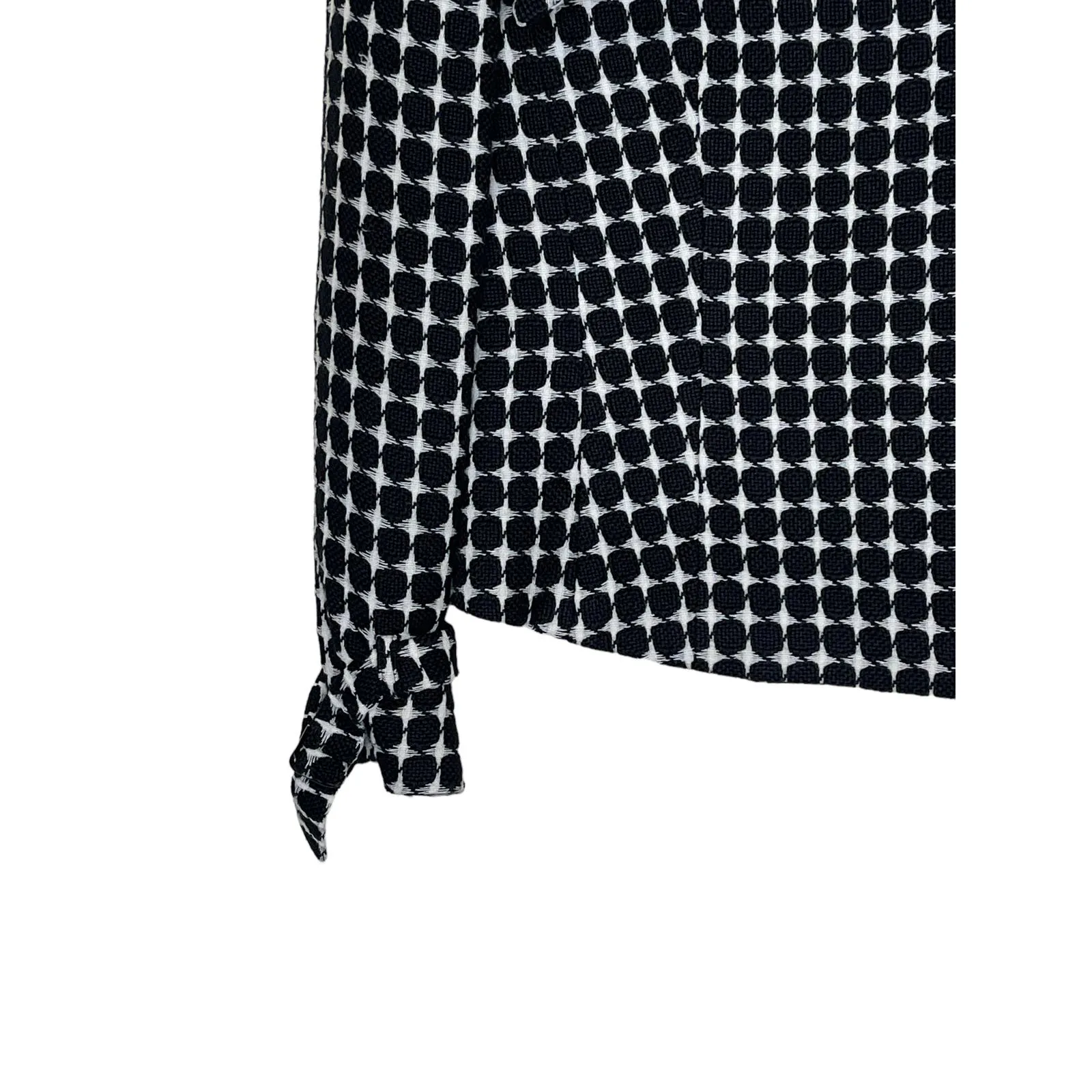 Liliu Women Jacket Vintage Zipper Tweed‎ Long Sleeve Collar Size 8 Black - Image 4