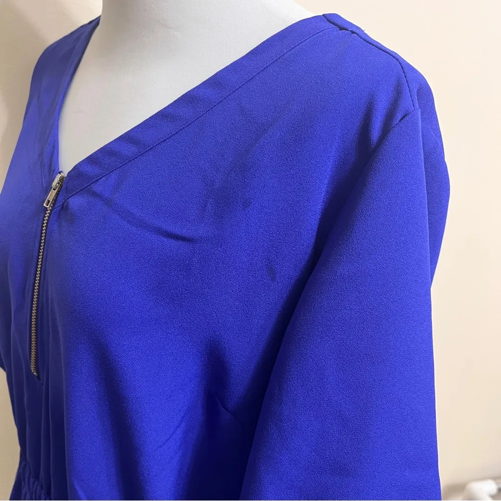 Vero Moda Royal Blue Casual elastic waist Dress Zipper size XL - Image 2