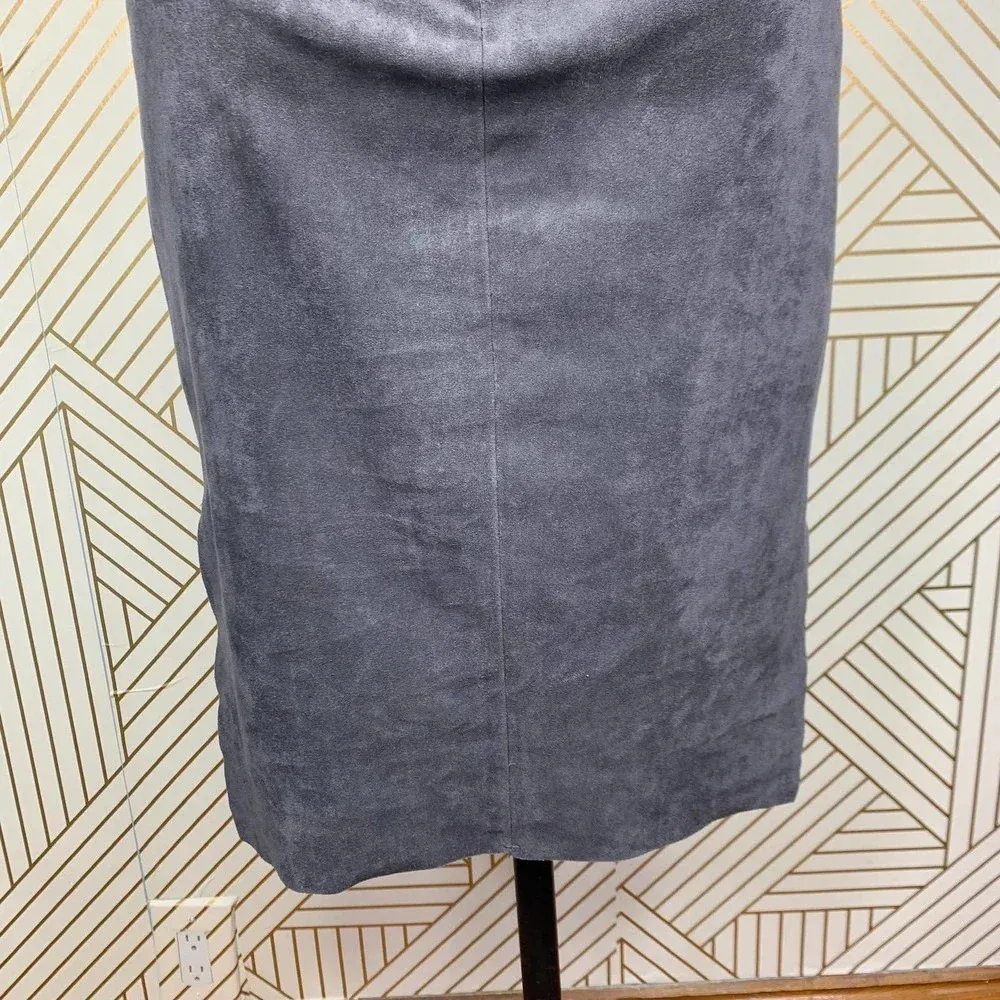 Aritzia Wilfred Free Lis Vegan Suede Pencil‎ Skirt in Gray Size US 2 - Image 10