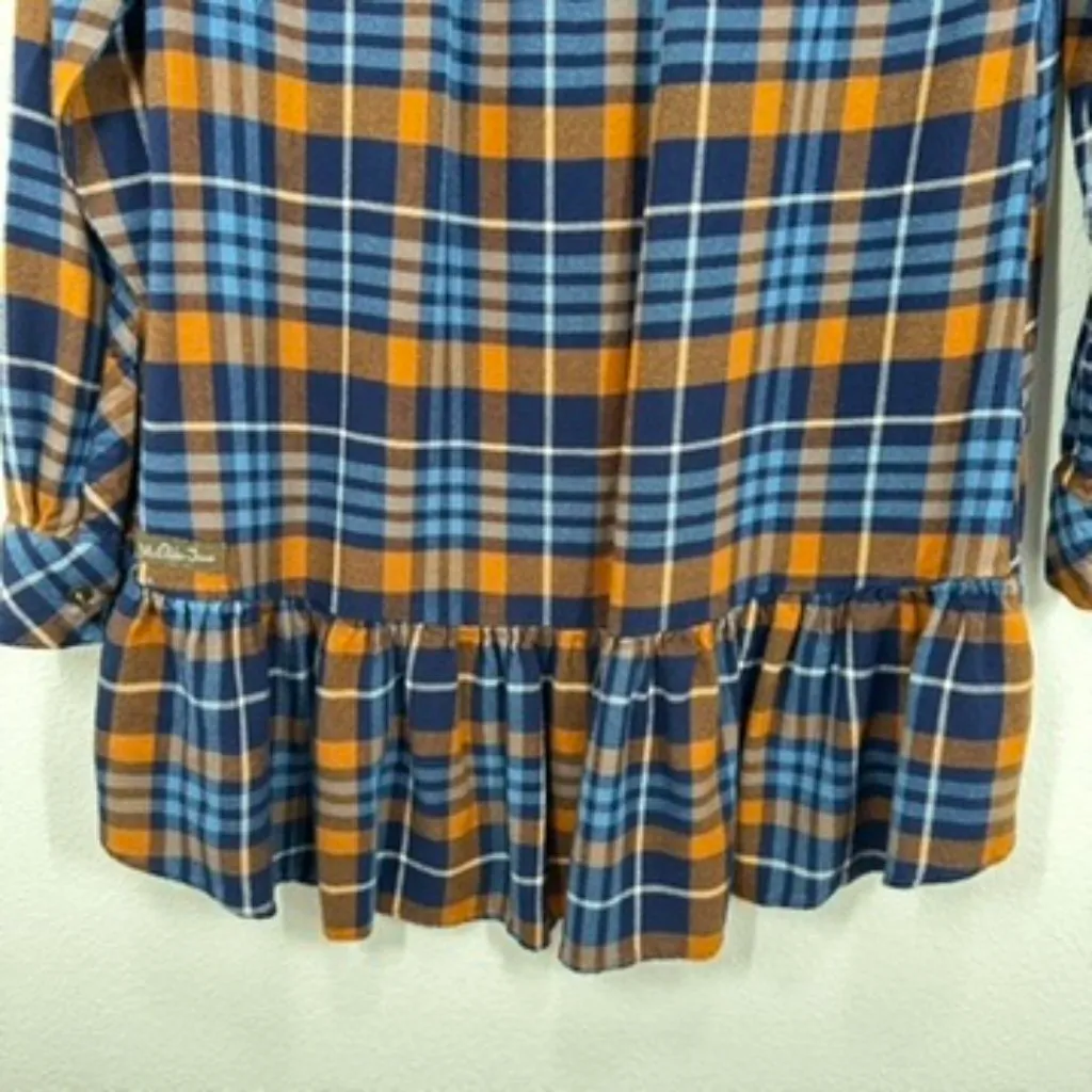 Matilda Jane Womens Dress Size S Plaid Ruffle Hem Long Sleeve Shirt‎ Dress Tunic - Image 6