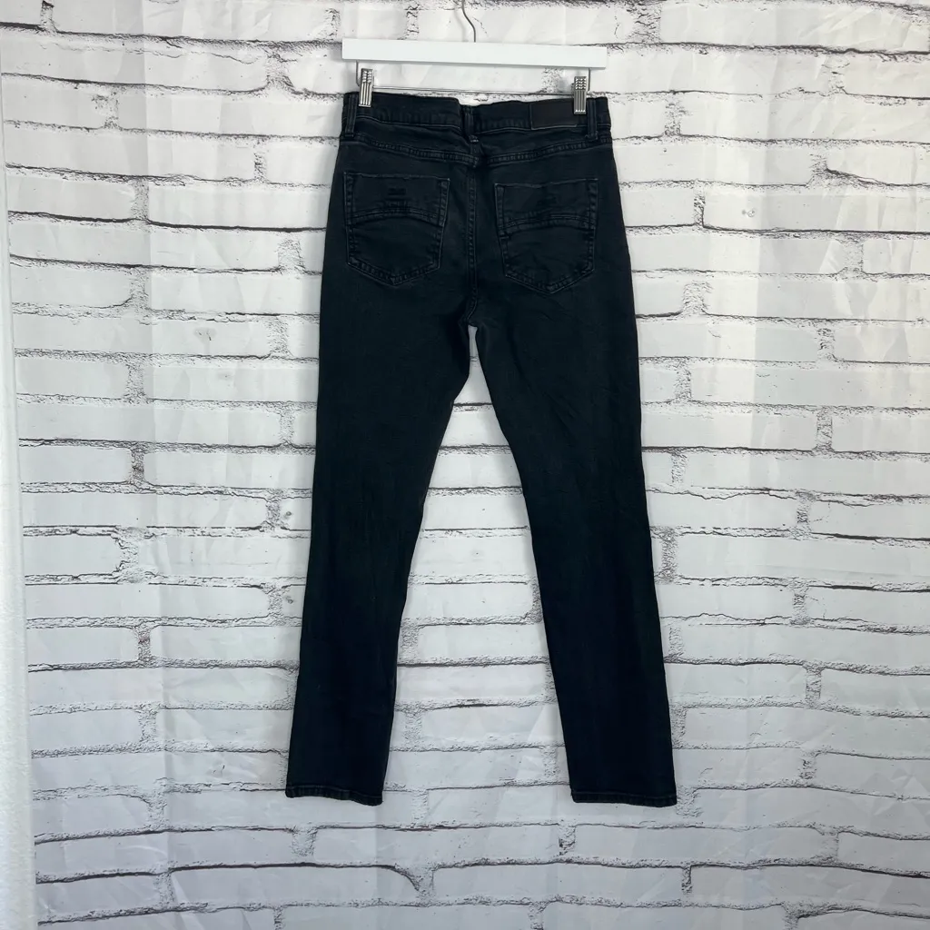 RSQ High Rise Slim Straight Jeans Black Distressed Women’s 30x30 Stretch Denim - Image 10