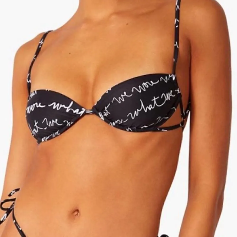 NWT WeWoreWhat Ruched Underwire Top in Logo Scribble Size Small! - Image 4