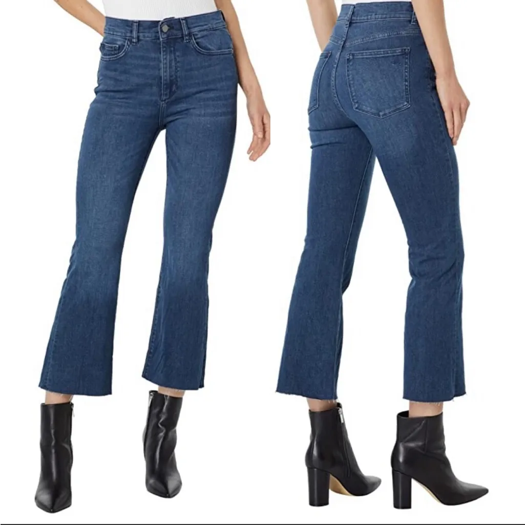 NEW DL1961 Bridget Boot High Rise Instasculpt Crop in Eco Dark Raw size 27 NWT - Image 14