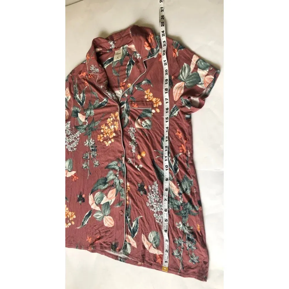 women’s sleep lounge pajama top Curio floral Mulberry Soft XS - Image 3