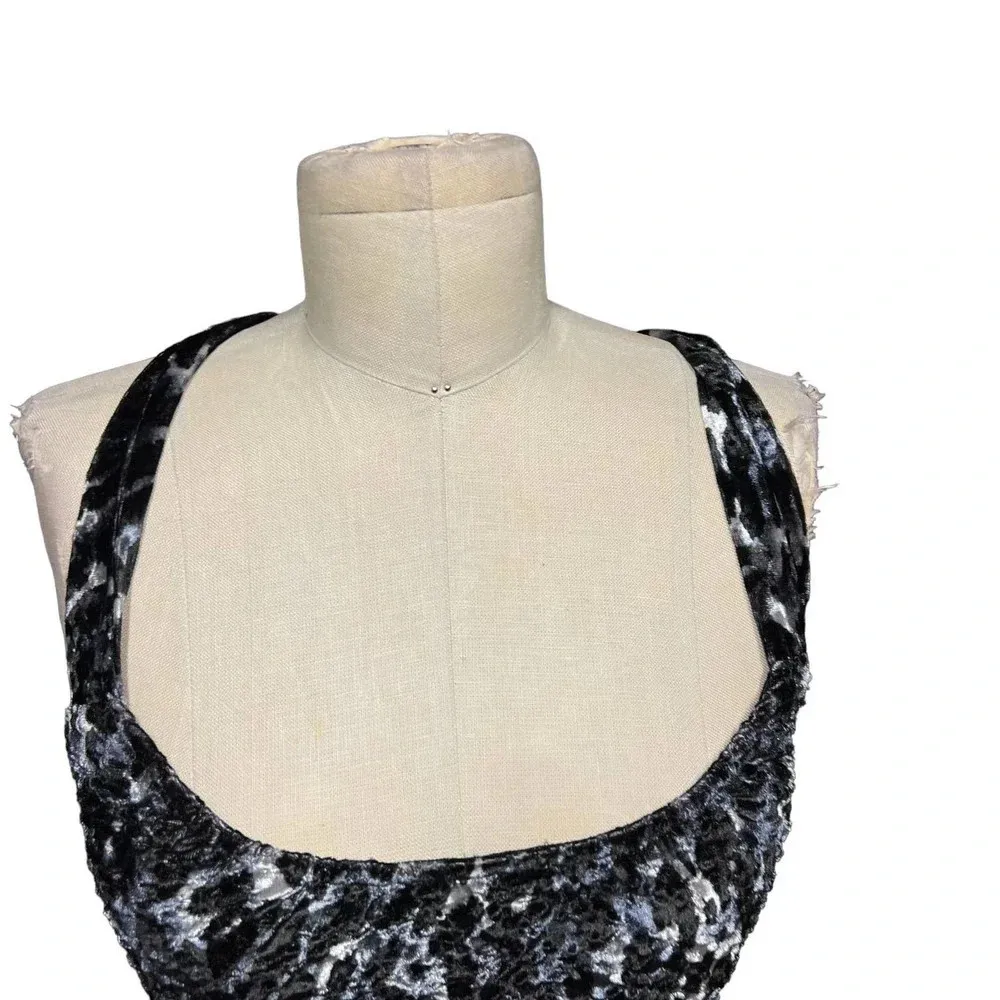 Free People Virgo‎ Moon Velvet Slip Minidress Gray Black Leopard Size XS - Image 4