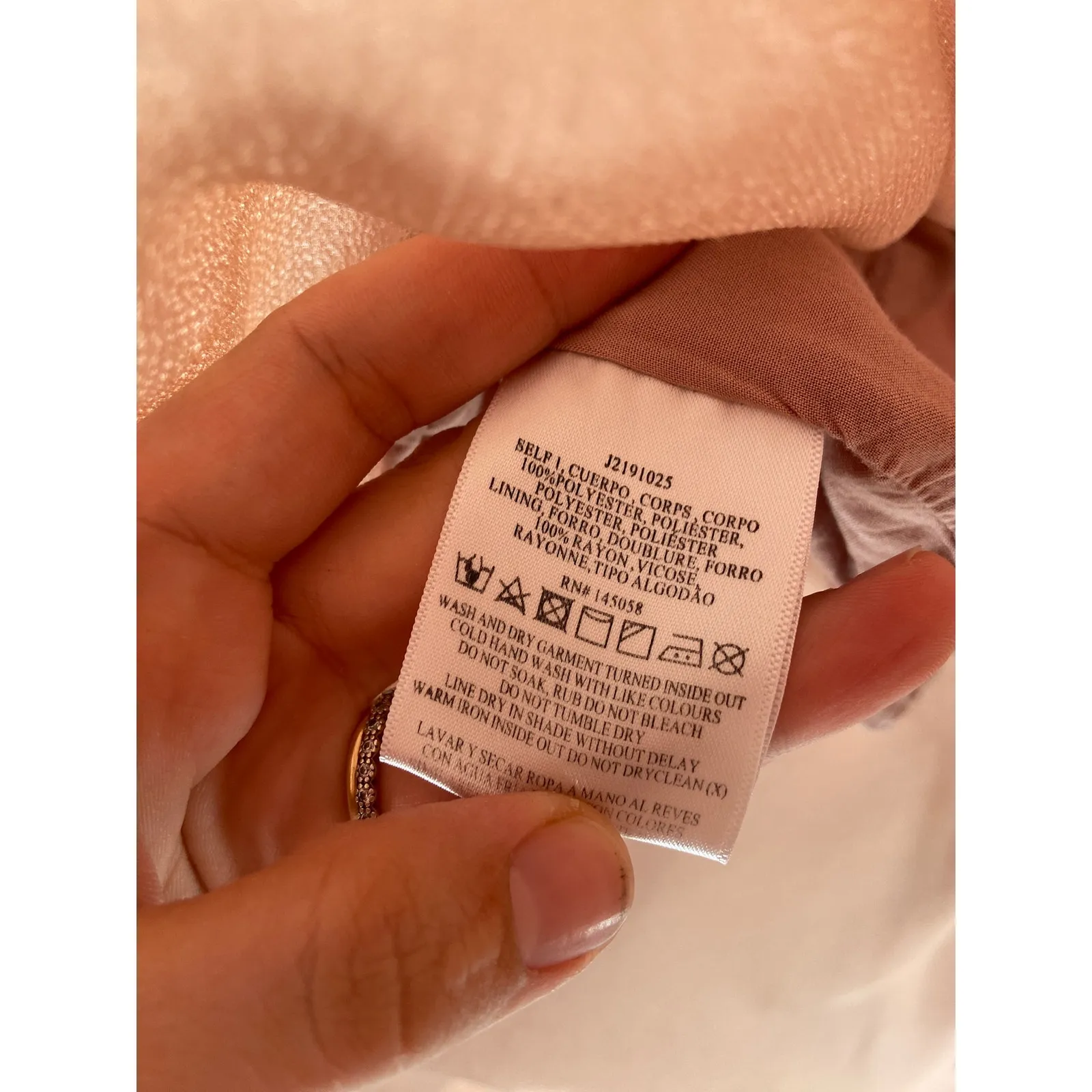 The Jetset Diaries Light My Fire Nude Pink Ruffled V-Neck Gown Size Small - Image 7