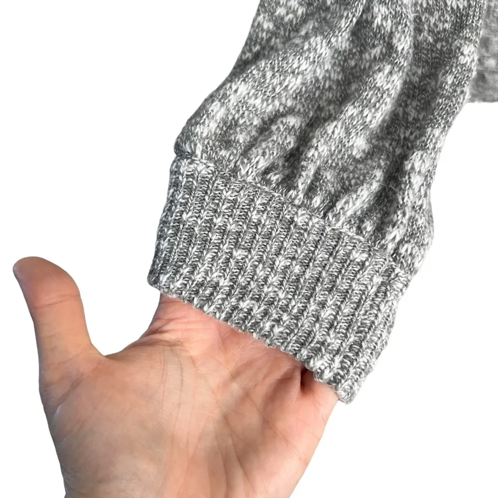 Gray Space Dye Corset Waist Slouchy Balloon Sleeve Sweater - Image 3