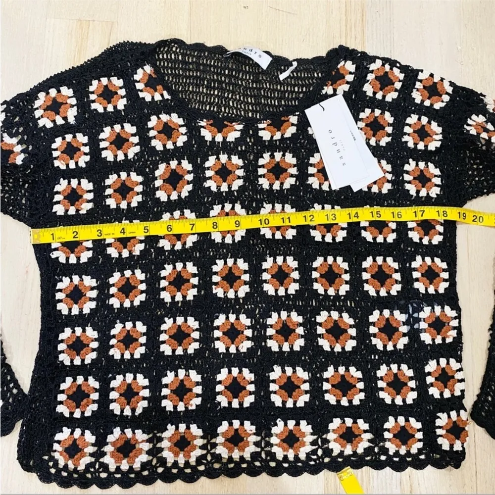 Sandro floral crochet boho top NEW - Image 5