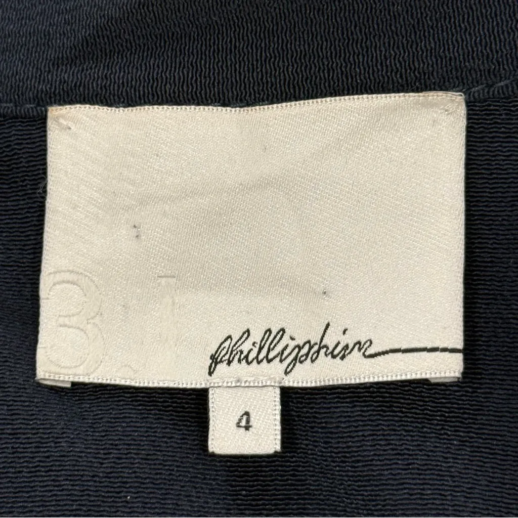 3.1 Phillip Lim Silk Utility Jumpsuit Navy Long Sleeve Cropped 4 Minimal Chic - Image 7