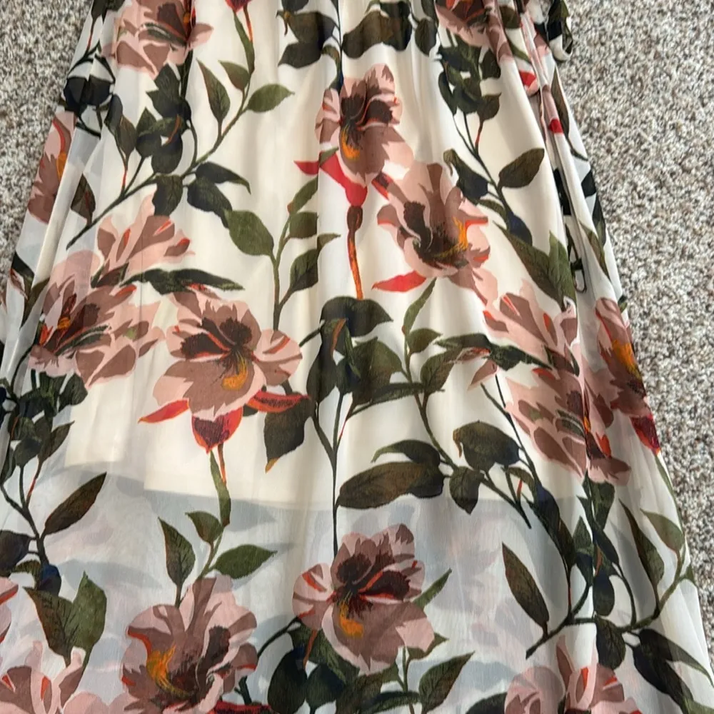 Code Floral Halter Maxi Dress Red - Image 3