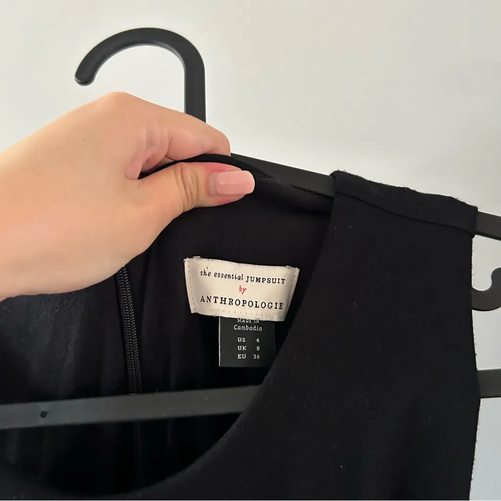 Anthropologie Essential Jumpsuit Black Romper Size 4 - Image 9