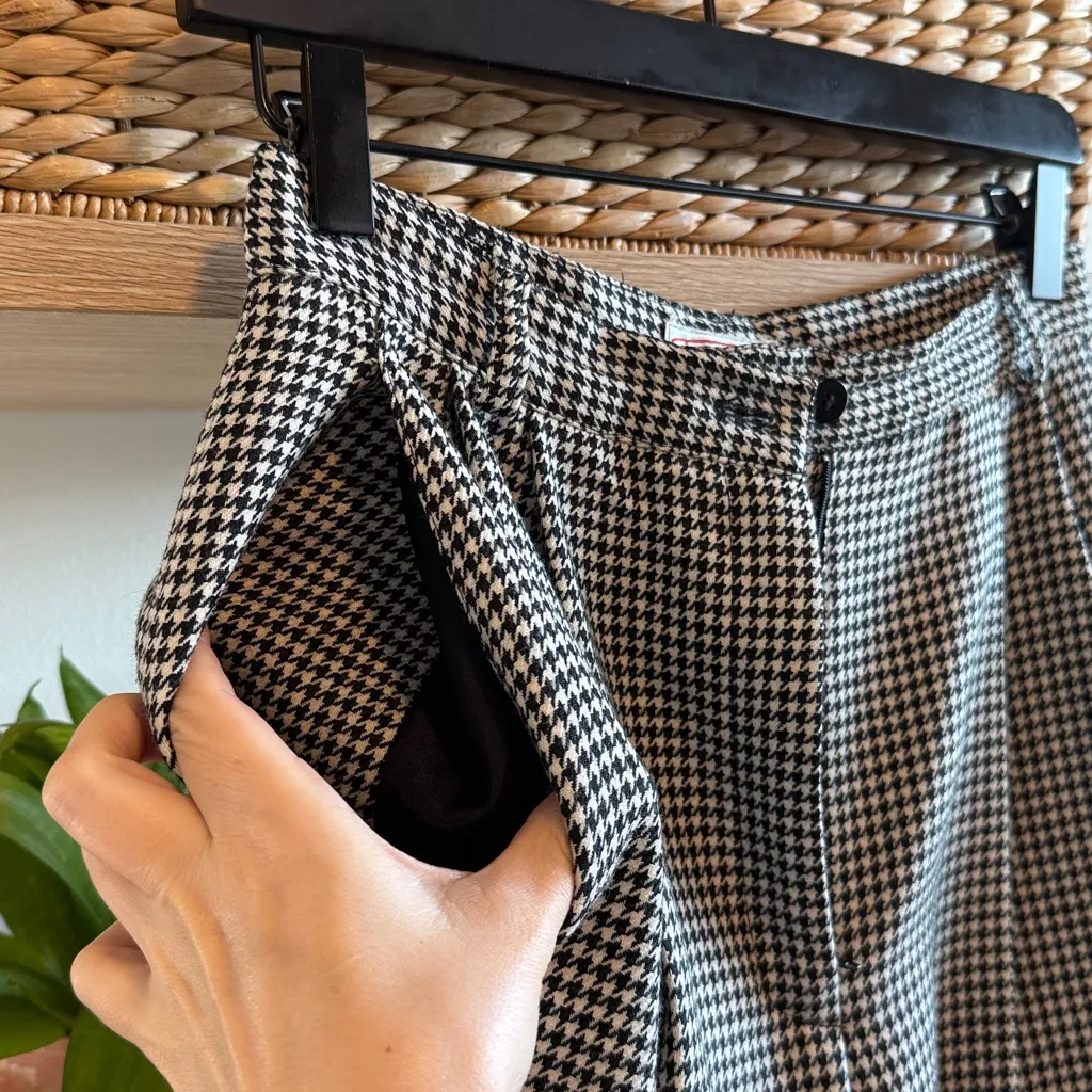 Talbots Vintage Houndstooth High-Rise Wool Woven Cuffed Career Dress Pant, 8 - Image 7