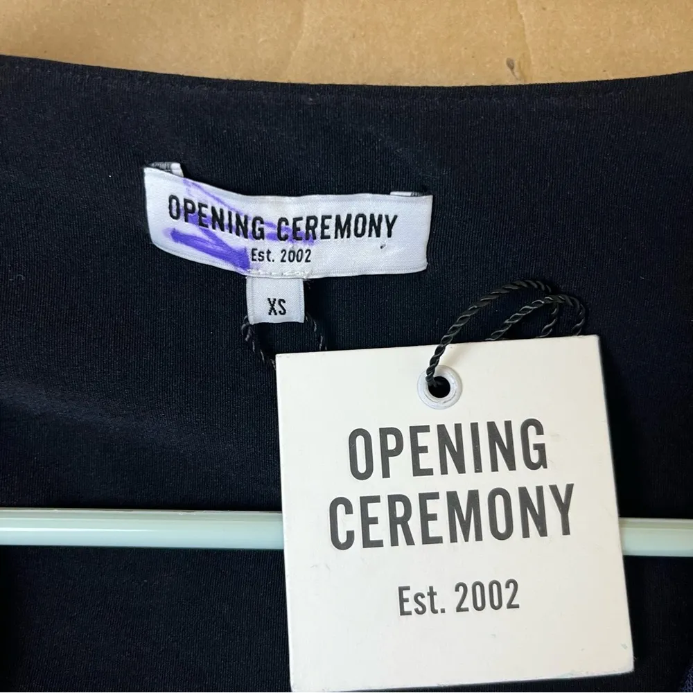 Opening Ceremony Navy Blue Mesh Ruched Mini Dress - Image 7