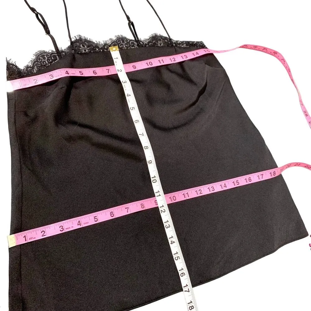 Keepsake The Label Satin Lace Trim Keyhole Back Lined Cami Camisole Black Small - Image 9