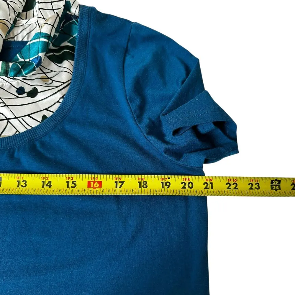 Lane Bryant Blue Short Sleeve Blouse Women Plus Size 14/16 | 34-23 - Image 5