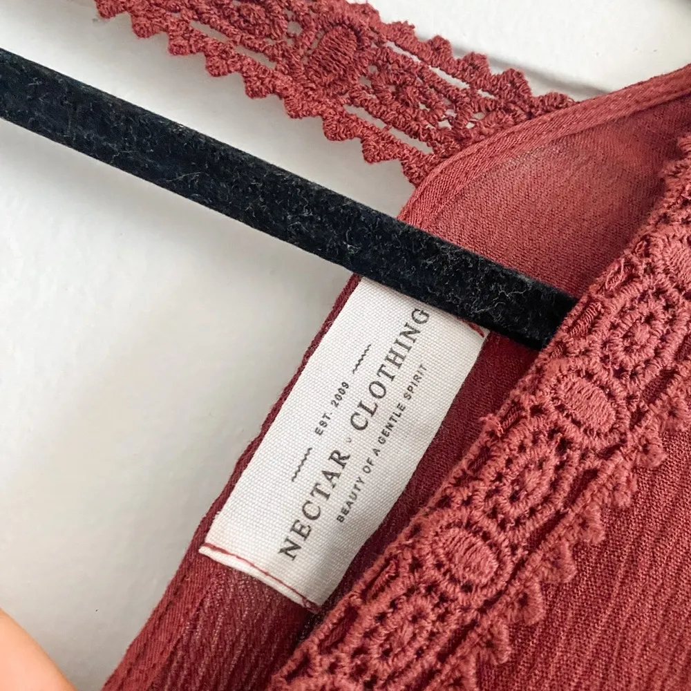 Nectar // burgundy long sleeve dress - Image 2