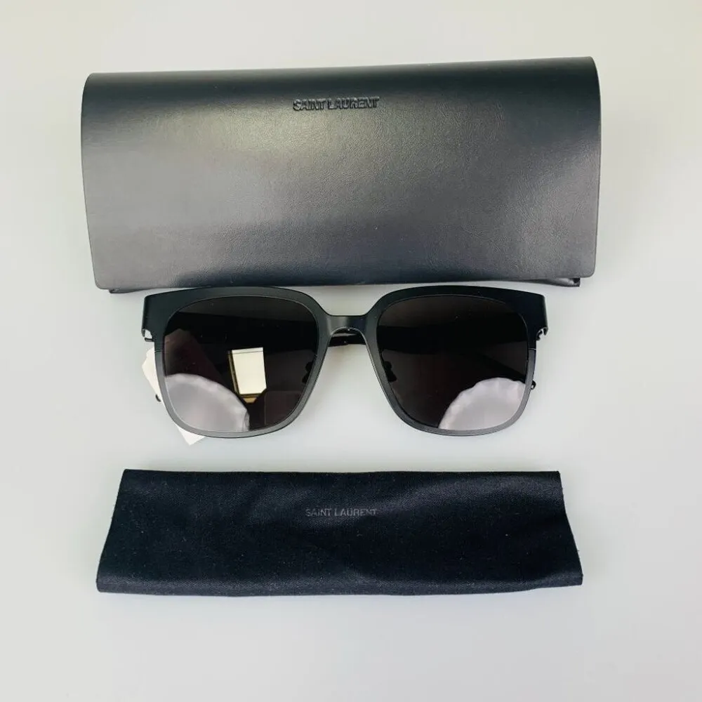 NIB Saint Laurent Grey Square Ladies Sunglasses SL M41 - Image 11