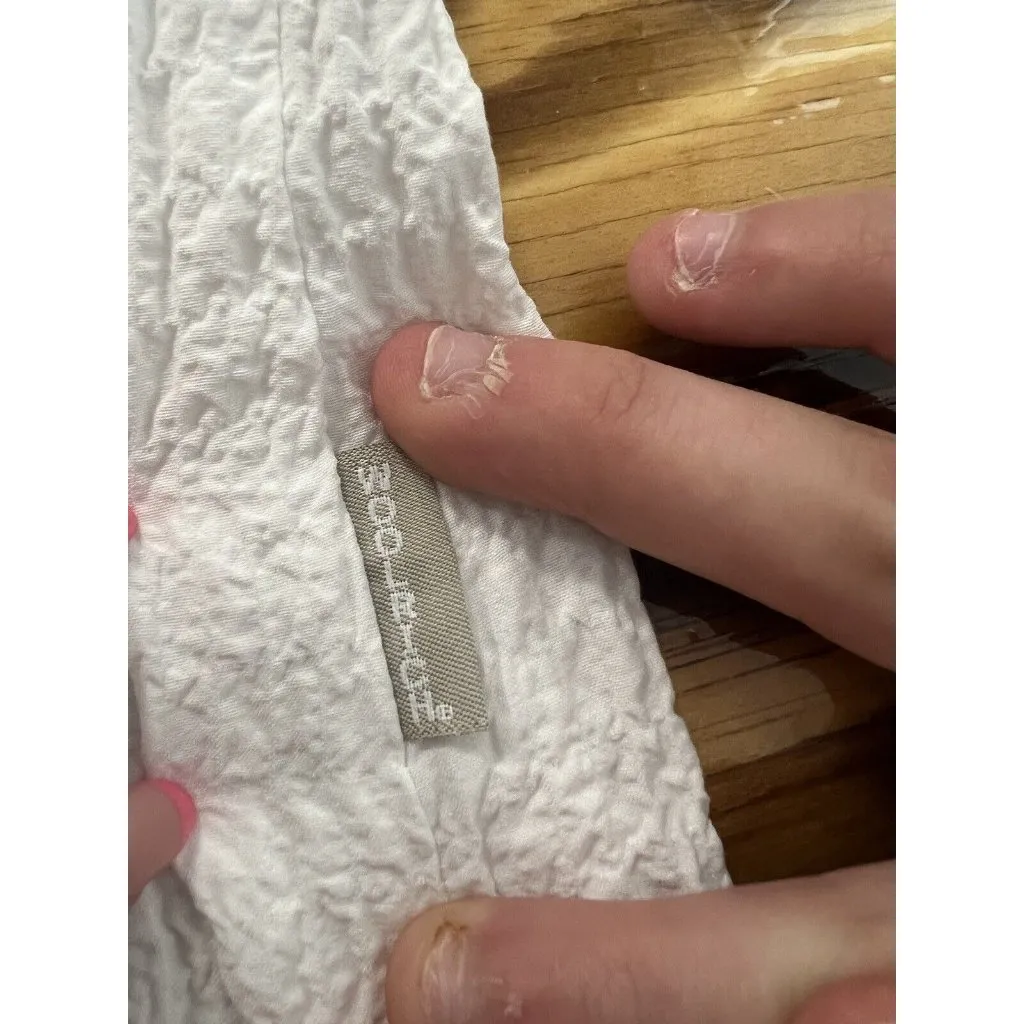 Woolrich White Pleated/Quilted Tank Top Size Large Beach Classic Summer Casual‎ - Image 6