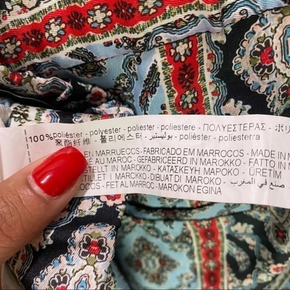 Zara Multicolored Printed Lightweight‎ High Rise Straight Leg Pant - Image 9