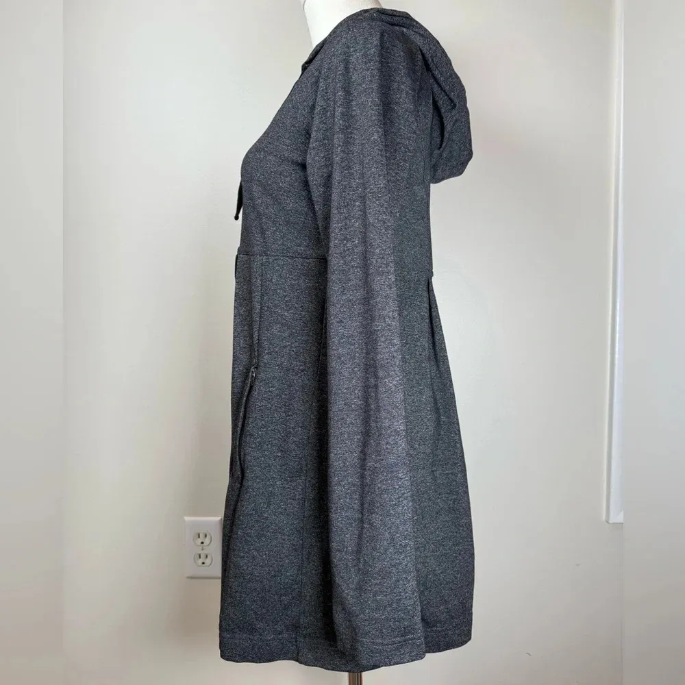 Athleta Gray Pleated Full Zipper Hoodie Long Jacket Women’s Size Small - Image 2