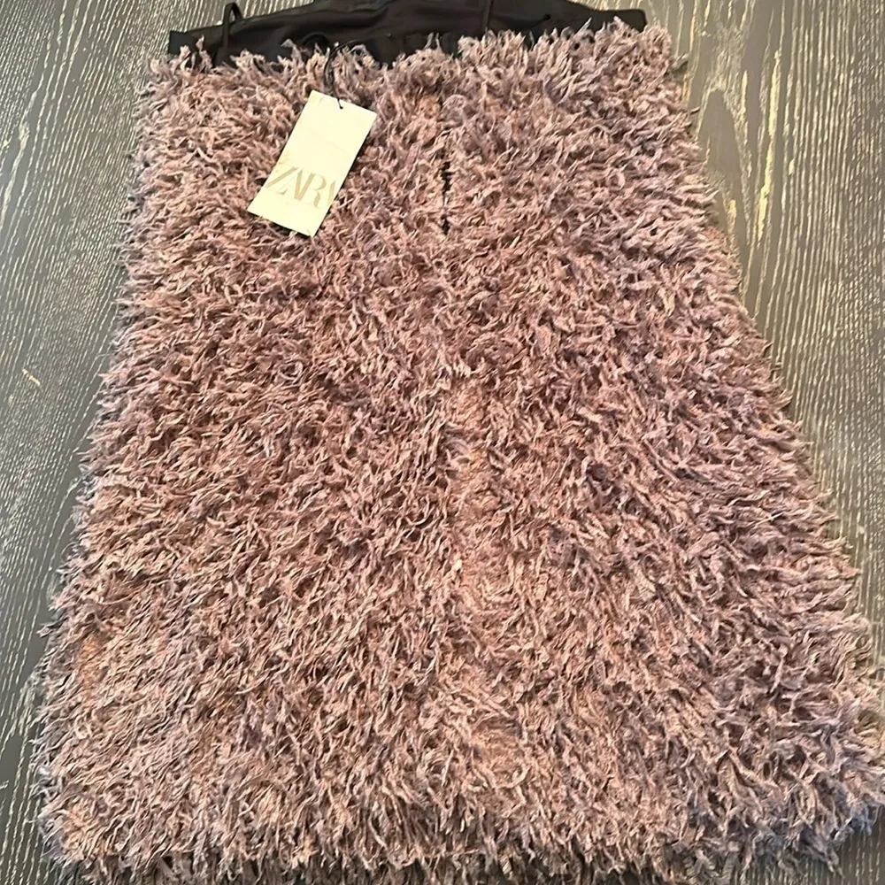 NWT ZARA purple faux feathers mini dress XS - Image 10