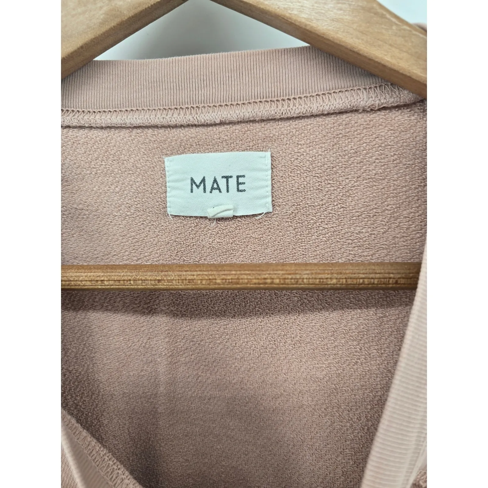 MATE The Label Crewneck Sweatshirt Pullover Dusty Rose XS - Image 2