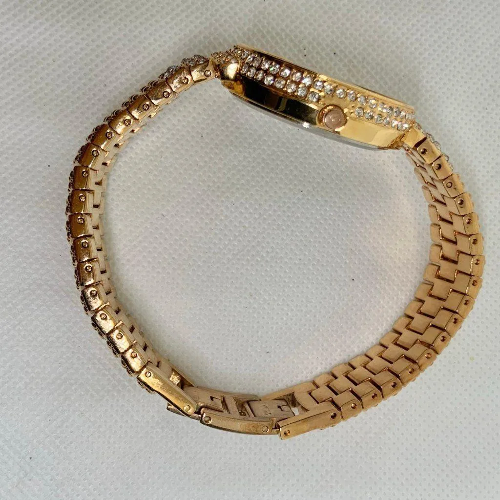 BURGI Diamond Markers Crystal Bezel Women watch BUR048RG Rose Gold Tone running - Image 8