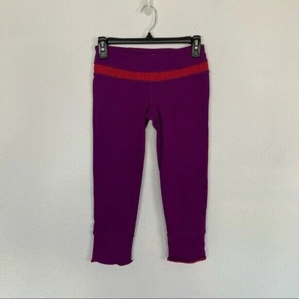 Prana Purple Cropped Leggings Purple Yoga Stretch Lounge Pants Small - Image 8