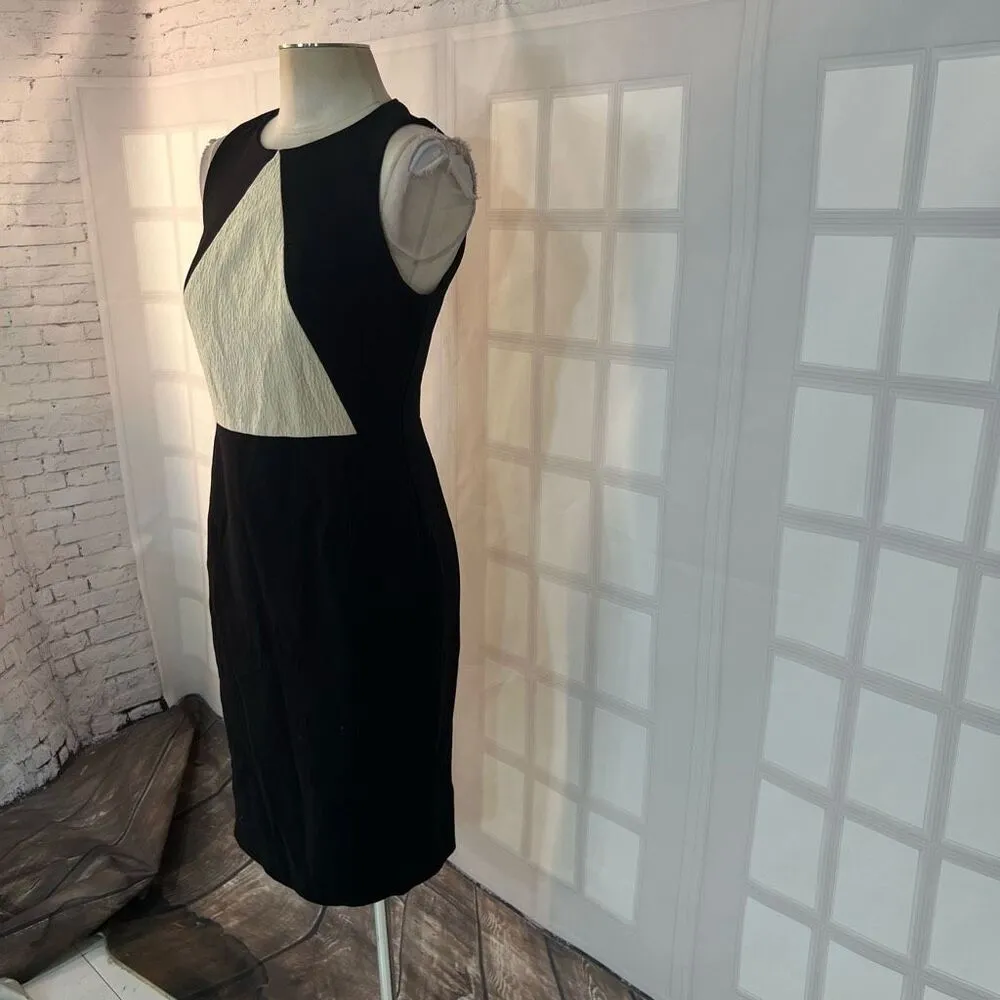 Classique entier black colorblock sleeveless sheath dress size 6 - Image 3