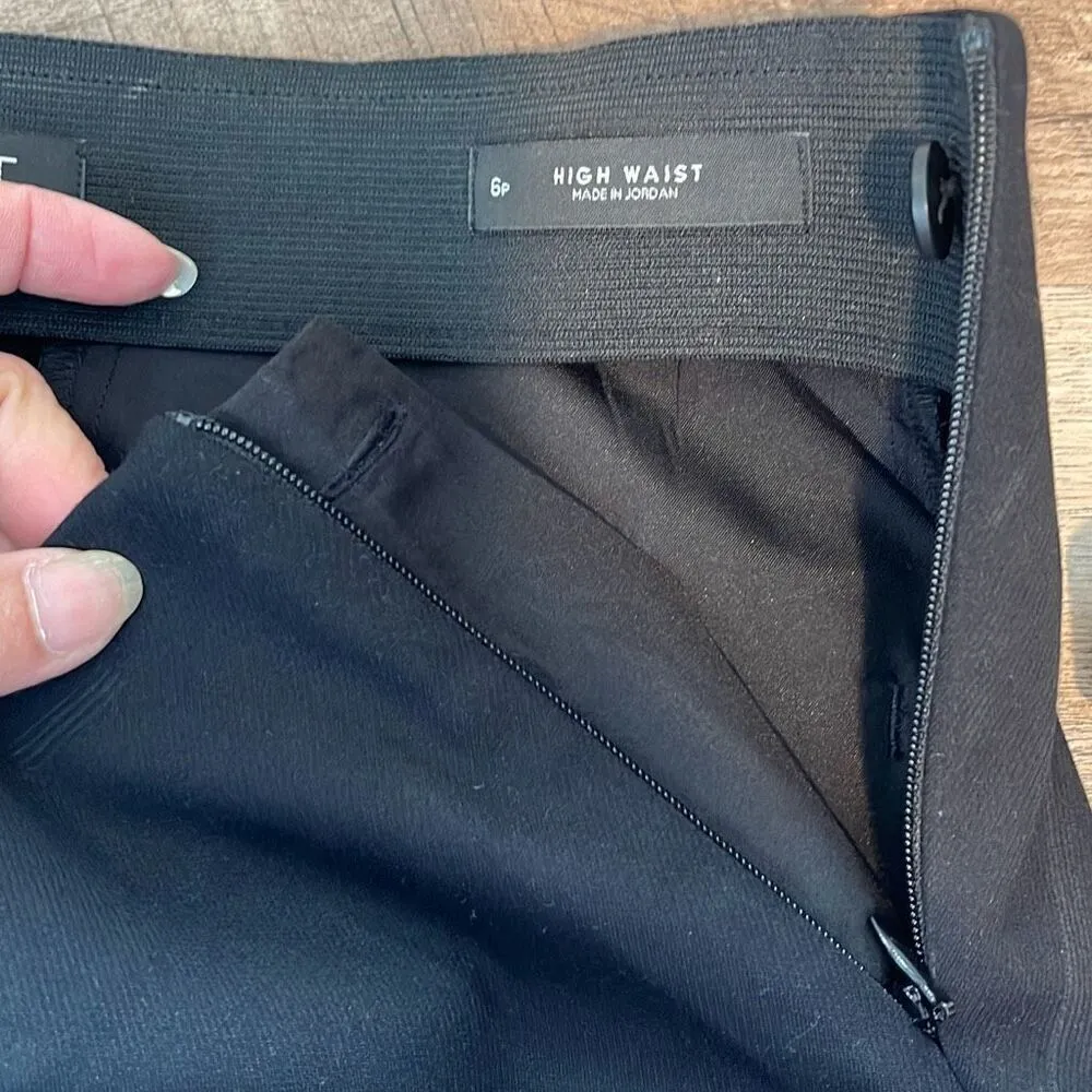 LOFT Womens Side Zip High Waist Seam Detail Ankle Trouser Pants‎ Black Size 6P - Image 7