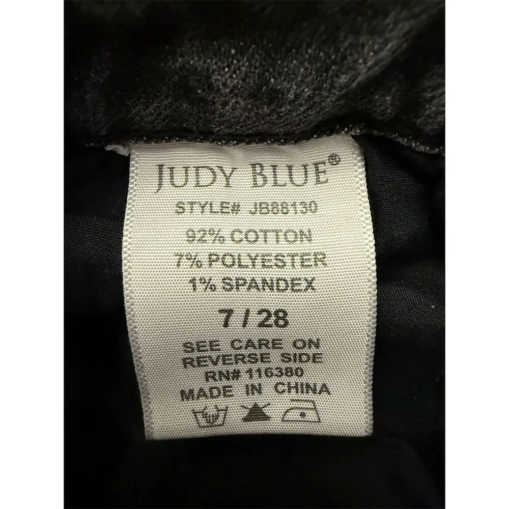 Judy Blue Women’s Black Handsand Boyfriend Jeans Mid-Rise Cuffed Size 7/28 88130 - Image 8