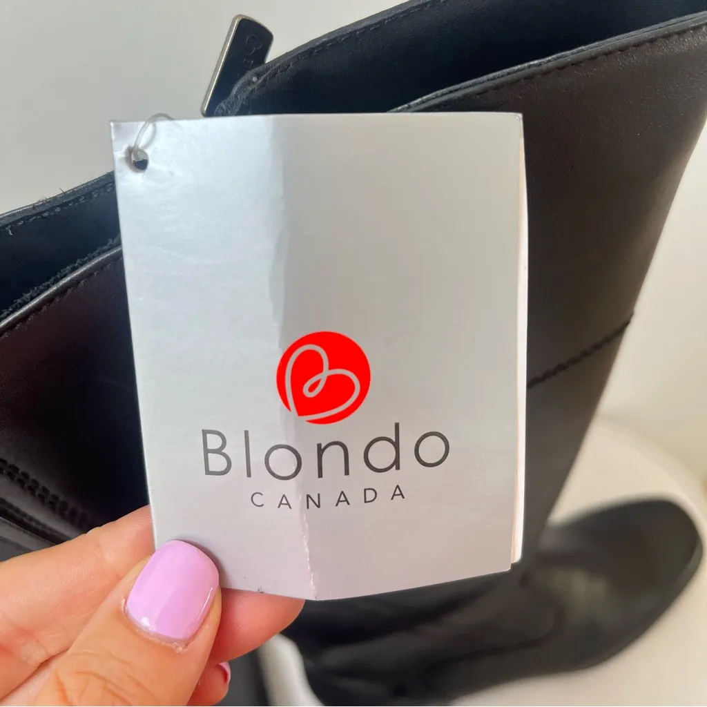 Blondo Canada Aqua Protect Black Leather Boots NEW Size 8 Narrow - Image 13