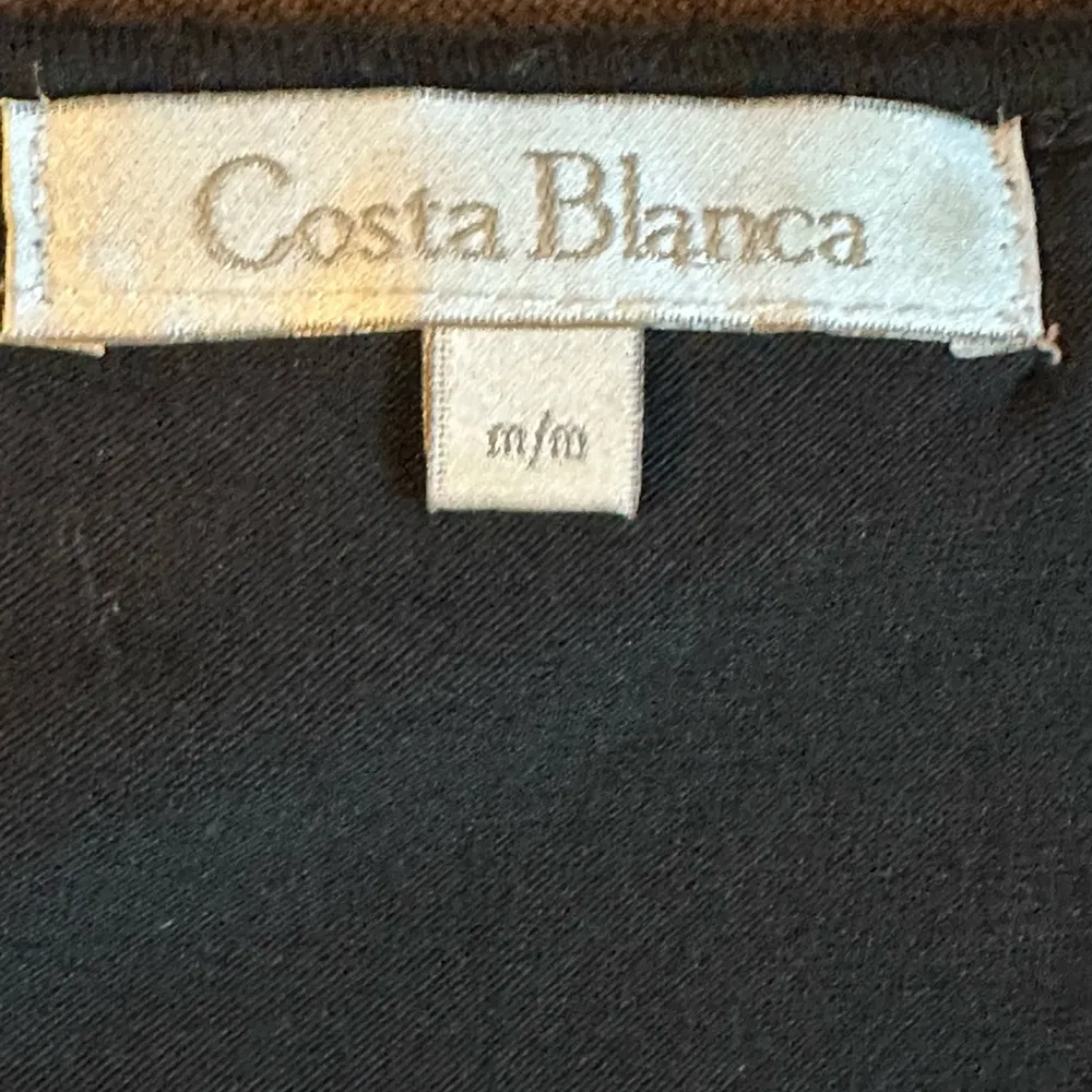 Costa Blanca Black Sleeveless Top Over Lap Sheer Front Round Neck Line SZ M Size M - Image 7