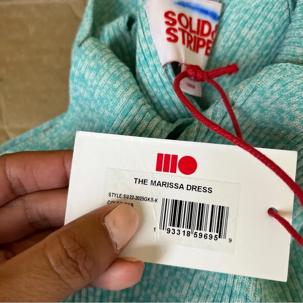 Solid & Striped  The Marissa Mini Dress in Turquoise - Image 8