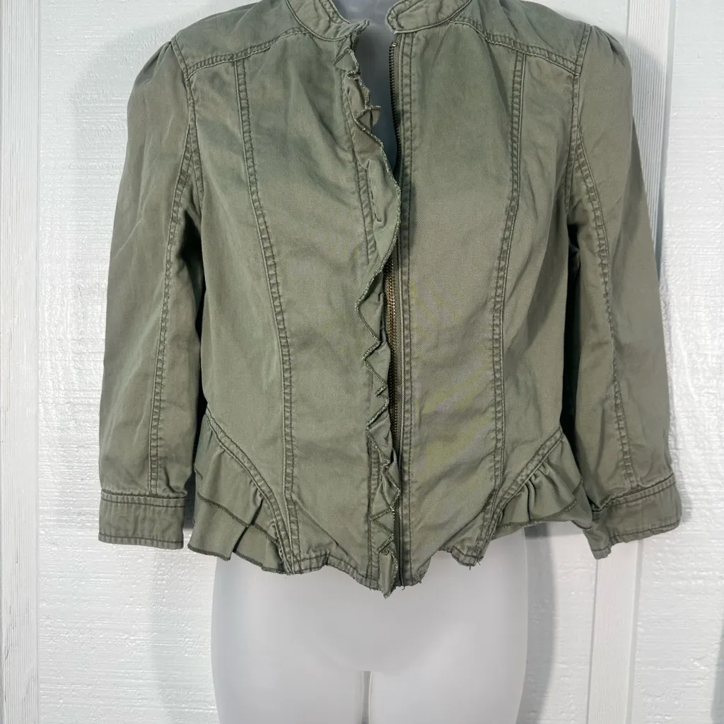 Decree Jacket Green Zip Front Jacket Size Medium EUC - Image 2