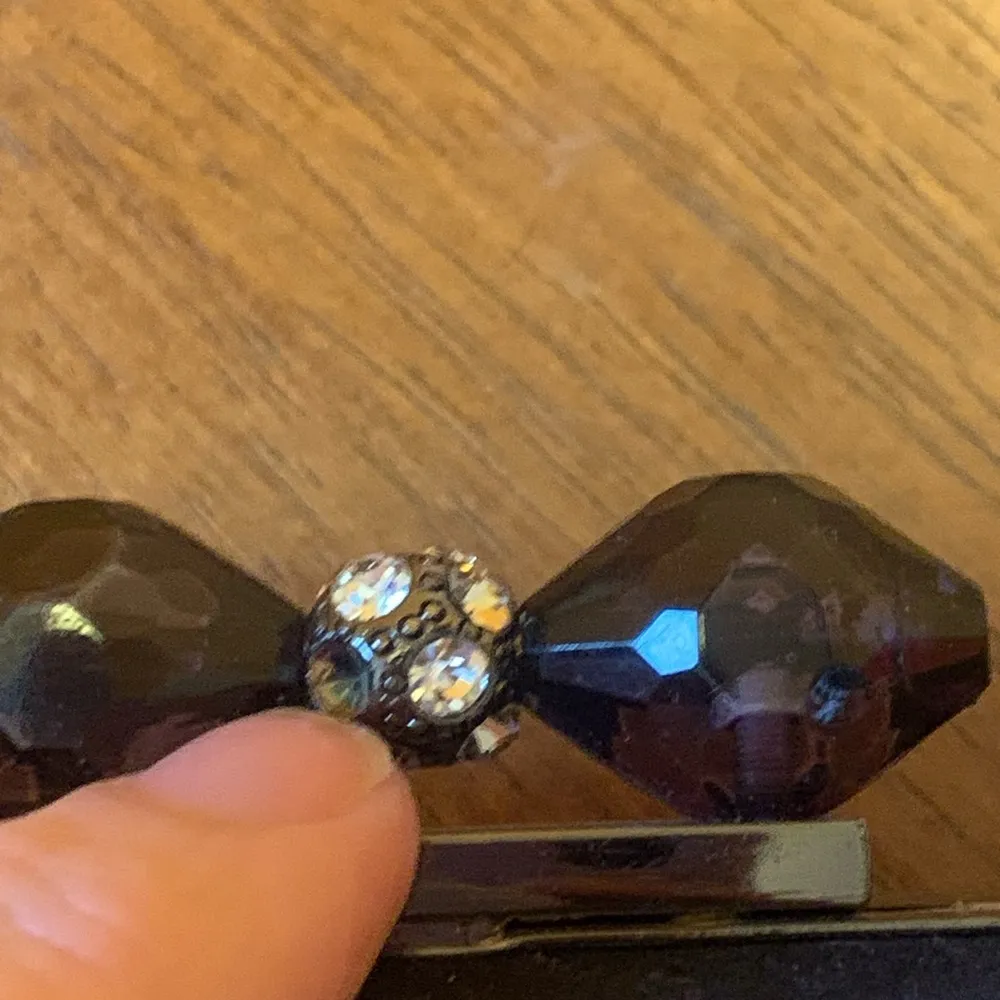 Jessica McClintock purse clutch Black with Jeweled Clasp Chain Strap Formal - Image 2