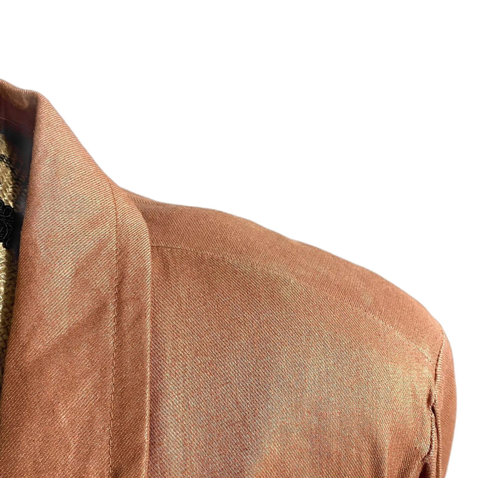 Lane Bryant‎ Ramie Blend Blazer Orange Lightweight Button Front Plus Size 14 - Image 2