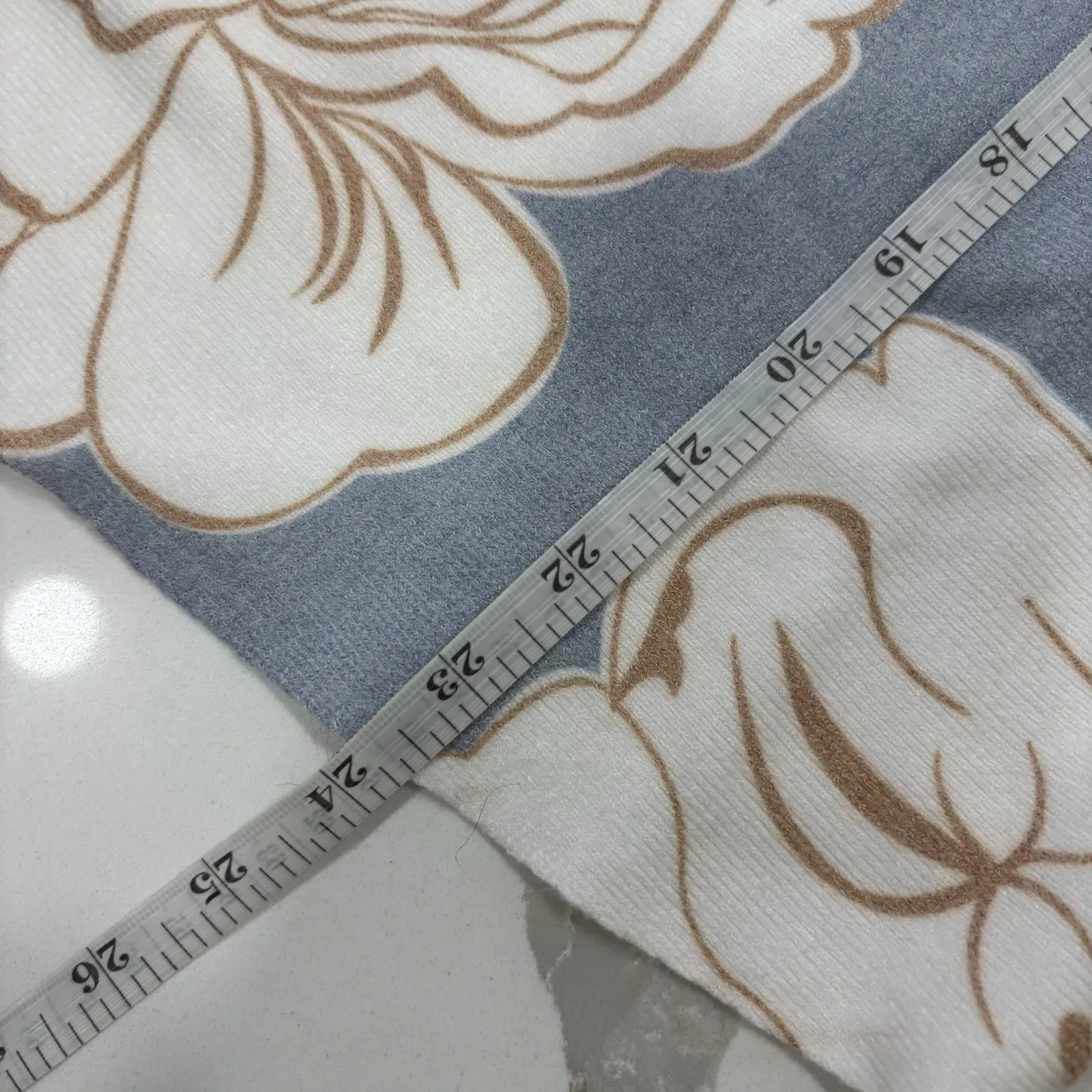 Vila Milano Sweater Womens Size XL Floral Blue Cropped Elegant - Image 4