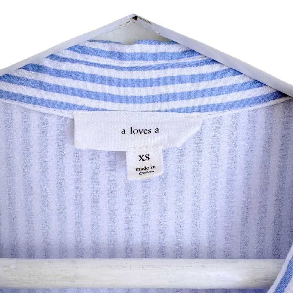 A loves A Women's Blue & White Striped Maxi Long Dress XS Casual Cute - Image 3