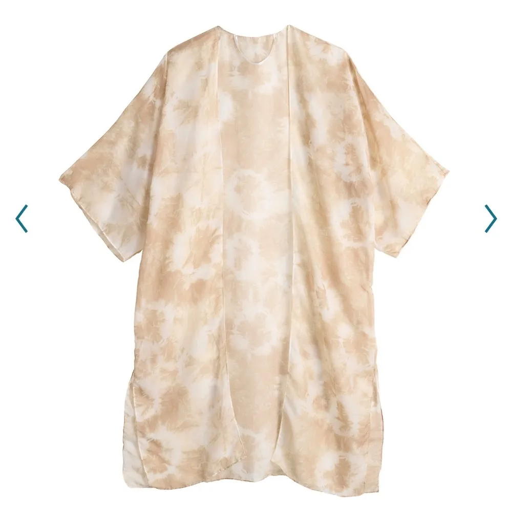 Sonoma Radial tie dye kimono tan white coverup - Image 3